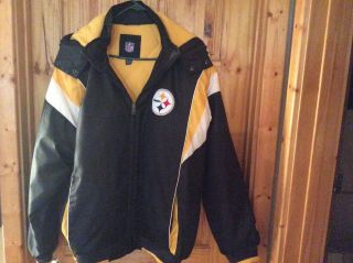 Vintage Pittsburgh Steelers Nfl Winter Jacket/coat Size 2xl Black Yellow