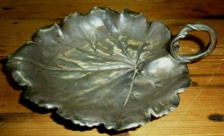 19th Century French Solid Silver Leaf Design Nut Dish 258grms