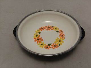 Ekco Country Garden Vintage Porcelain Clad 6 1/2 Inch Pan Italy Finest Quality