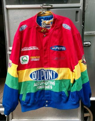 Vintage Jeff Hamilton Nascar Jeff Gordon Rainbow Racing Jacket Men’s Size Xl Usa