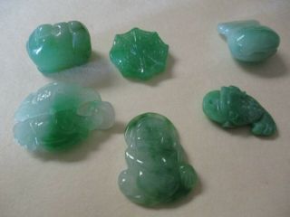 Vintage Fine Old Chinese Jade Green Stone Carving Necklace Pendant Buddha Fish