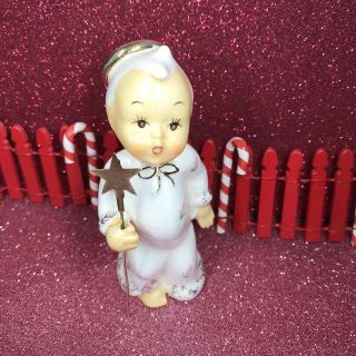 Vtg Shafford Angel Boy In Nightgown With Star Wand Christmas Figurine Japan 2
