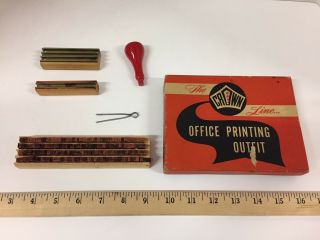 Vintage Office Printing Outfit The Crown Line Gr8 Graphic Made In Usa Scrapbook