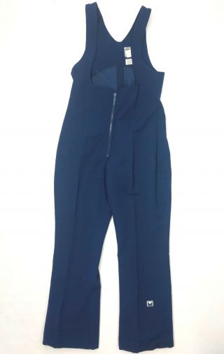 Vintage Obermeyer Navy Blue Wool Blend Ski Snow Bib Pants Overall Sz 16 Flaw