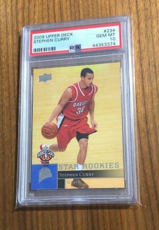 2009 - 10 Ud Upper Deck Stephen Curry 234 Rc Graded Rookie Card Psa 10