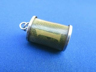 Vintage Sterling Silver Charm 1 Pound Note In A Cylinder Tube