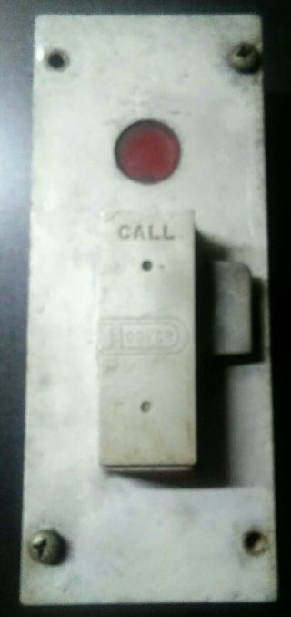 Antique Vintage Dover Elevator Button Call Box With Switch