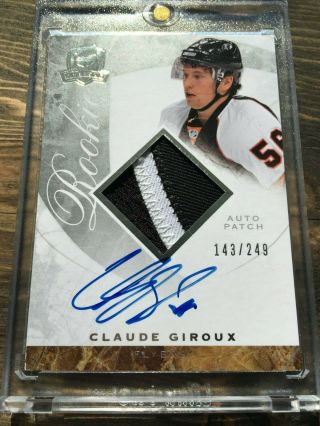 2008 - 09 Ud The Cup Claude Giroux Auto 2c Patch Jersey Rookie Rc 143/249