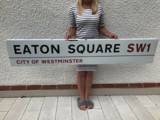 London English Enamel Road Sign Came From,  Eaton Square Westminster Sw1