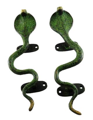 Cobra Snake Shape Vintage Style Handmade Brass Door Handle Drawer Pull Knobs