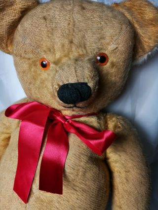 Huge Vintage Old Chad Valley Centre Seam Character Mohair Teddy Bear 1950s,  30 "