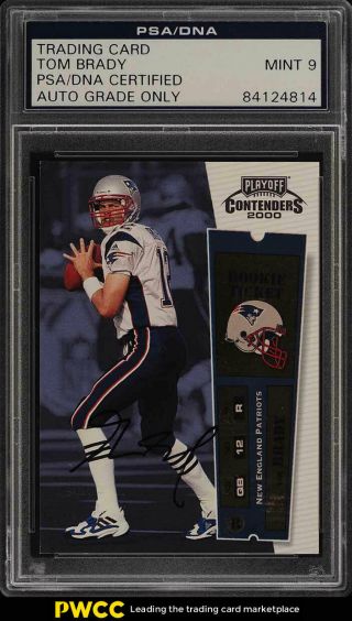 2000 Playoff Contenders Tom Brady Rookie Rc Psa/dna 9 Auto Psa Auth (pwcc)