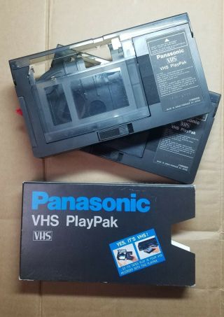 2 Vintage Panasonic Vhs C Vhs - C Playpak Vymw0009 Video Cassette Converter