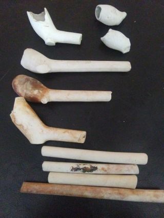 Old Rare Vintage Antique Relic Civil War Clay Pipes Recovered Confederate Camp