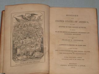 1852 Book A History Of The United States By Charles A.  Goodrich With Color Maps