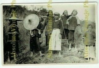 Postcard Size Photo Chinese Labour Women & Girls Wei Hai Wei China Vintage 1920s
