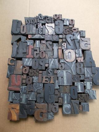 Collage Antique Letterpress Wood Metal Brass Type Printer Block - Unframed