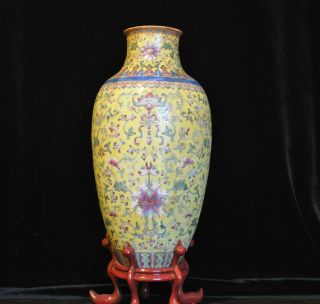 Chinese Famille Rose Egg Shell Porcelain Vase With Mark