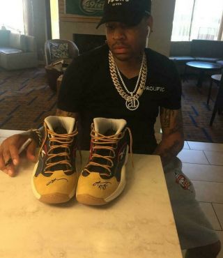 Allen Iverson Autographed Philadelphia 76ers Question Shoes Signed Hof