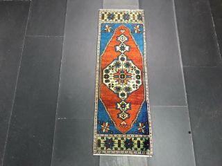 Ethnic Faded Turkish Handmade Rug,  Antique Decorative Small Rug,  Entry Mat,  310