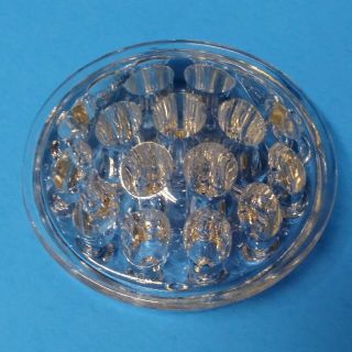Vintage Floral Frog Holder Clear Crystal Glass - 19 Holes