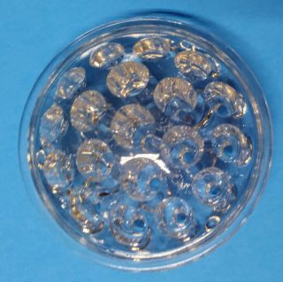 Vintage Floral Frog Holder Clear Crystal Glass - 19 Holes 2