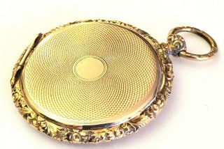 Vintage Gold Filled Or Tone Pocket Watch Shaped Locket Pendant 1.  5 "