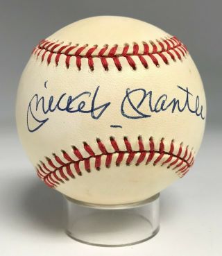 Mickey Mantle Single Signed Baseball Autographed Auto Psa/dna Loa Ny Yankees Hof