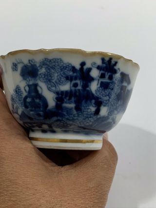 Early Antique Chinese Export Blue And White Porcelain Teacup Tea Cup