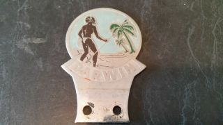 Rare Vintage Darwin With Aboriginal And Palm Tree Motive Car Badge