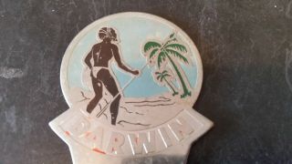 rare vintage darwin with aboriginal and palm tree motive car badge 2