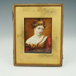 Antique Victorian Hand Painted Portrait Miniature Painting - Lovely