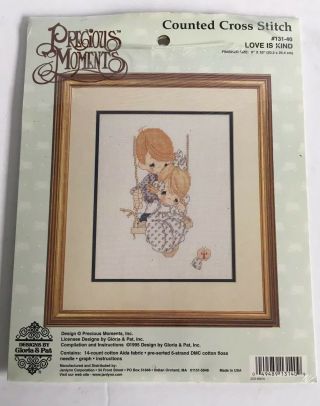 Vintage Precious Moments Counted Cross Stitch Kit 131 - 40 Love Is Kind 8 " X 10 "