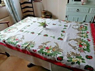 Vintage Christmas Tablecloth - 1940 