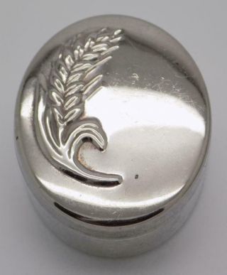 Vintage Solid Silver Italian Made Oval Pill / Snuff Box,  Hallmarked Decorated