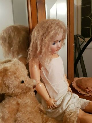 Antique Doll Simon & Halbig S&h Dep Pretty Doll Is Large Dress Bear Shoes