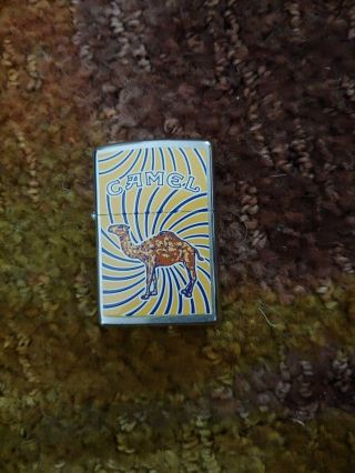 Camel Zippo Lighter Blue And Gold Spokes