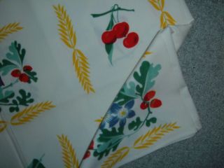 Vintage Tablecloth Wilendur Cherries Vgcond