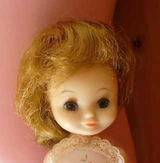 Vintage Betsy Mccall Doll 8 " Lt Brown Hair Chemise Shoes Barrettes