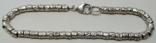 Vintage Sterling Silver Western Hand Wrought Bead 7 - 1/2 " Bracelet - Gorgeous