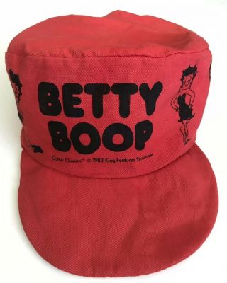 Vintage 1983 Collectors Betty Boop Red Painters Hat Cap