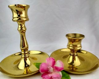 Brass Candlestick Holders Vintage Set Of 2 Tiered Cooper Craft Made In Usa