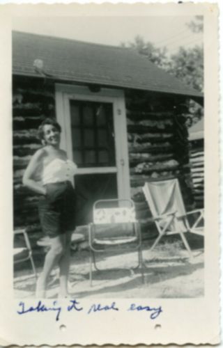Black African American Pretty Sexy Woman Vintage Photo York Log Cabin 1950 
