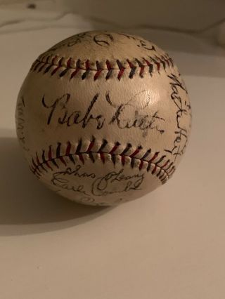 1929 Ny Yankees Team Signed Baseball - Babe Ruth,  Gehrig,  Lazzeri,  Etc.  Jsa Loa
