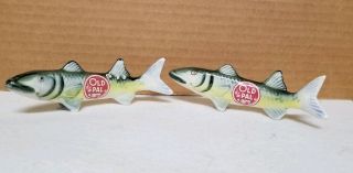 Vintage Old Pal Fish Salt & Pepper Shakers Ceramic Lures Collectibles
