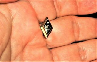 Antique Solid 14k Gold W/black Enamel Phi Gamma Delta Fraternity Fiji Pin Badge
