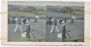 Old Stereoview Card The Royal Golf Club Cromer Norfolk Vintage C.  1900