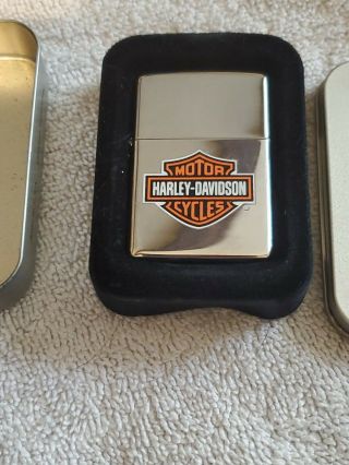 Zippo Lighter Harley Davidson Logo 218hd Chrome Bar And Shield