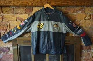 Jimmie Johnson Nascar Racing Leather Jacket,  Lowes.  Wilson Leather.  Size Xl Mens