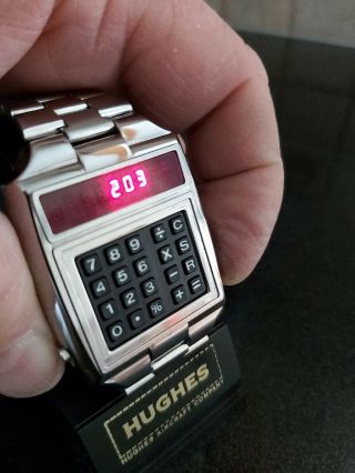 Hughes Wrist Calculator Vintage Digital Led Watch